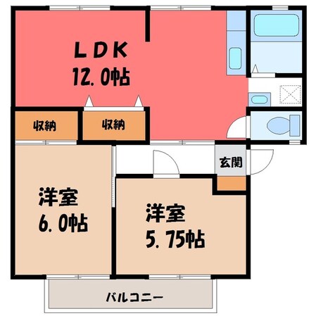 サンビレッジ宝石台 六番館の物件間取画像